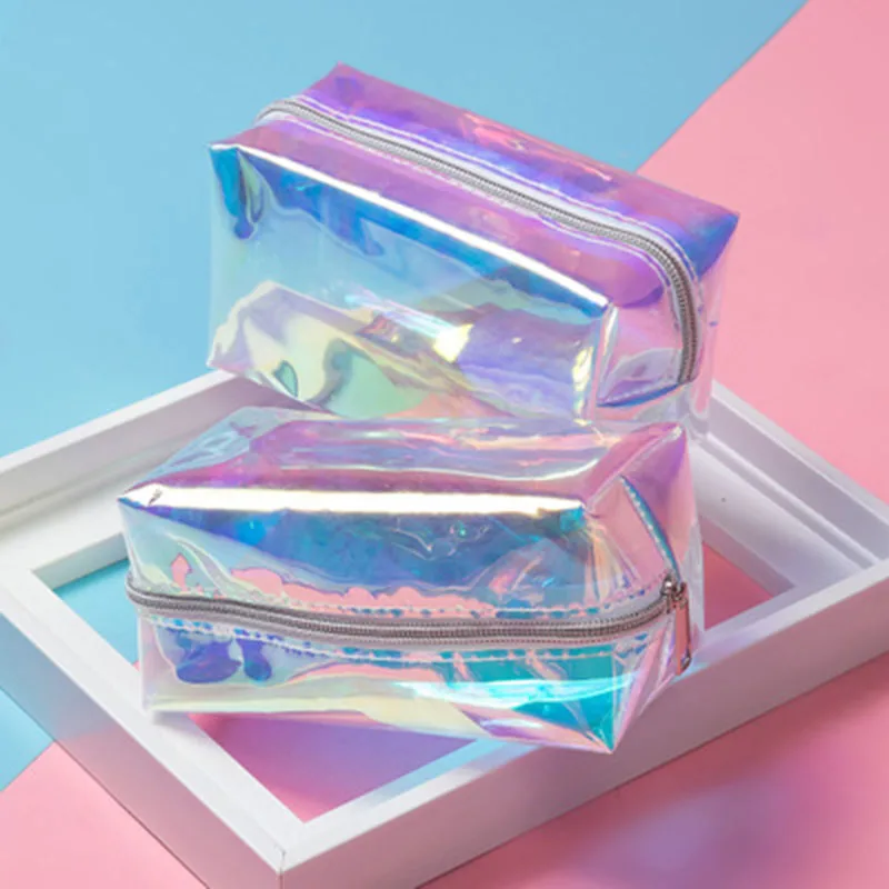 

Holographic Makeup Bag Cosmetic Travel Bag Toiletry Organizer Purse For Women Neceser Mujer Сумка Женская