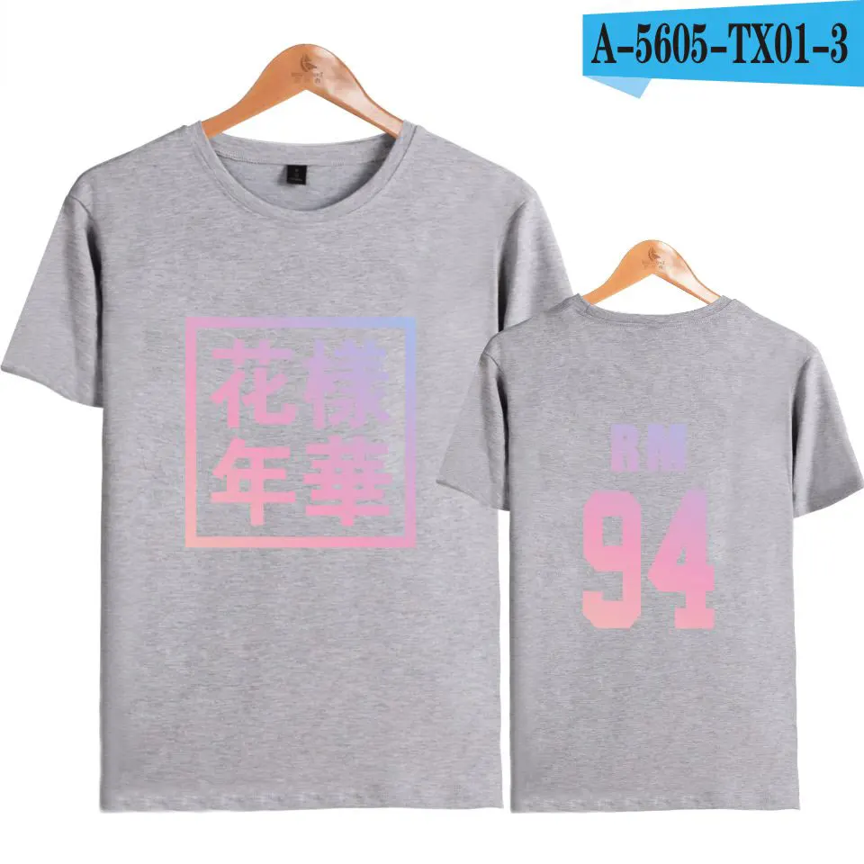 Gray Корейская Футболка Kpop bangtan/футболка с короткими рукавами черного и серого цвета для мальчиков хлопковые футболки для молодых женщин Forever популярные футболки - Цвет: Gray