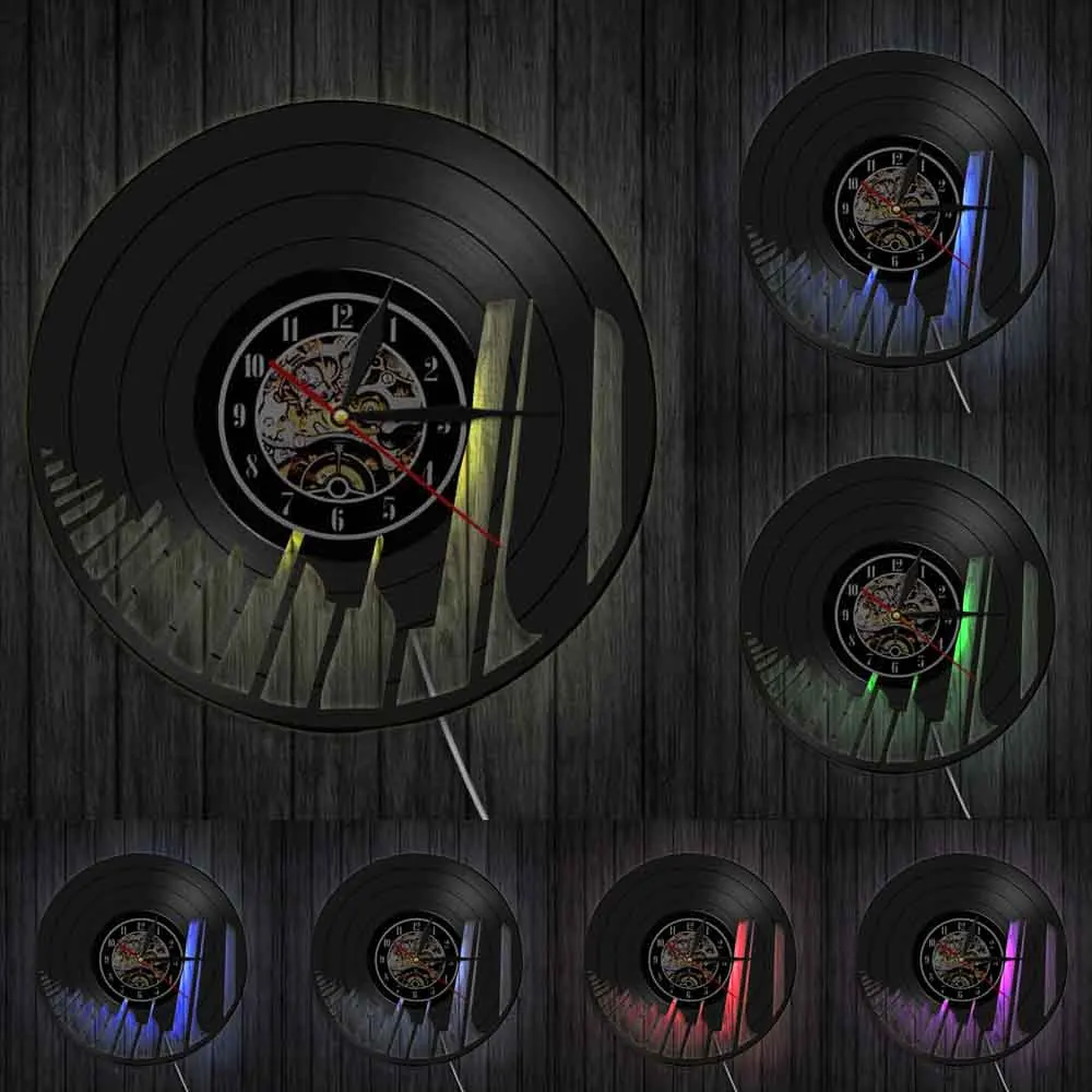 Музыкальный инструмент виниловые настенные часы современный дизайн пианино