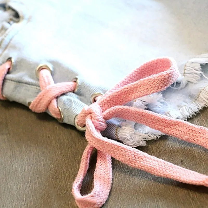 Детская одежда для девочек штаны сезон лето красивый джинсовый Бандаж с