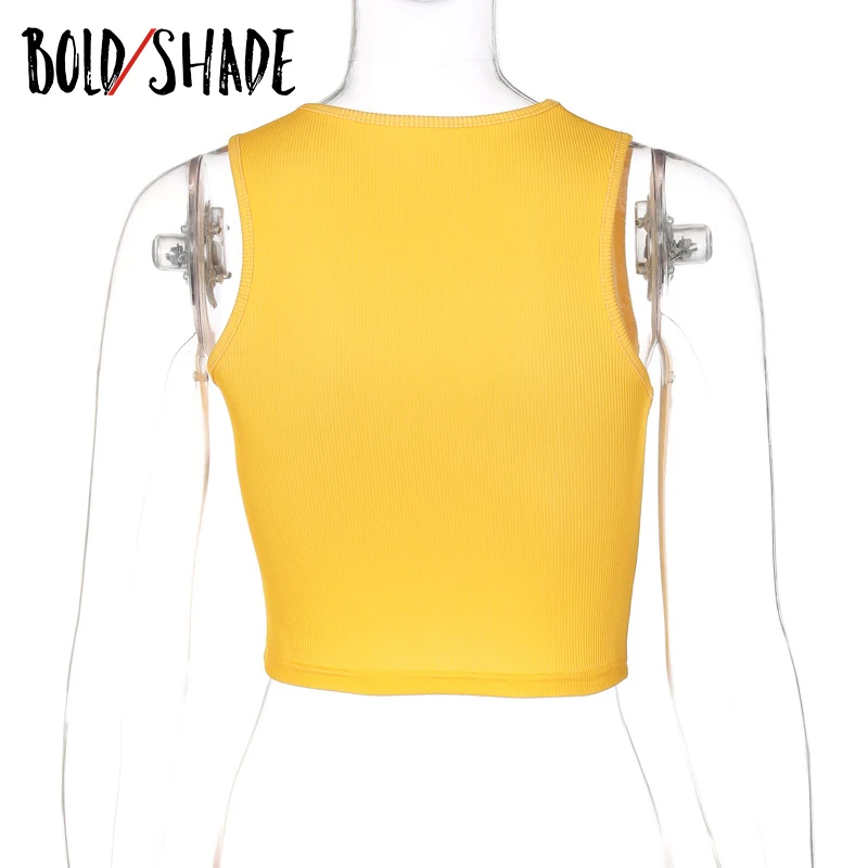 

Bold Shade Y2K Aesthetic Fashion Tank Top Letter Printing Sleeveless Slim Indie Style Vest Streetwear Hot Chic Cropped Tops 2021