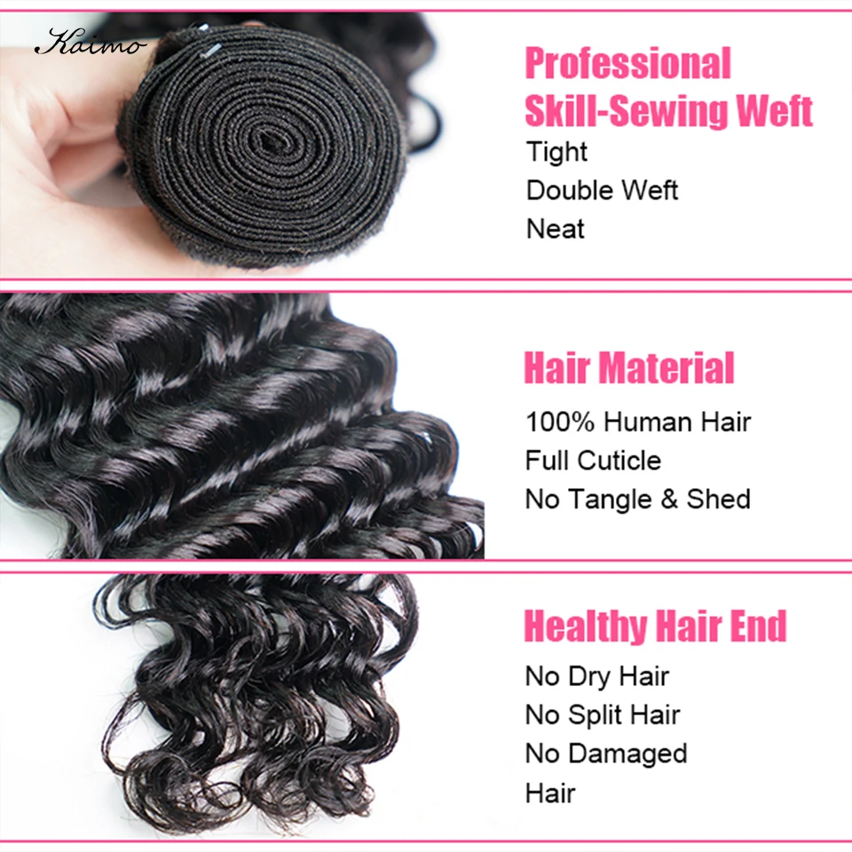 

Deep Wave Human Hair Extension Natural Color Brazilian Deep Wave Human Hair Bundles Double Machine Weft Free Shedding and Tangle