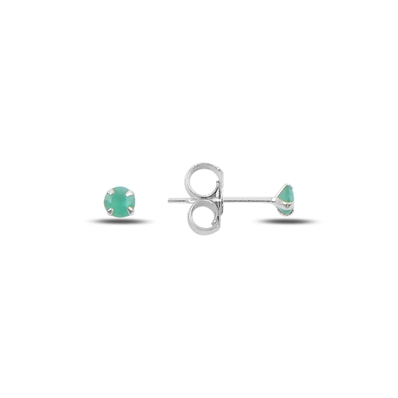 

Серебряные Круглые циркониевые серьги Silverlina 3 мм для помолвки