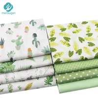 green cactus leaves polka dots printed 100 cotton fabric meters for dresses cushions blanket sewing cloth bed sheet textile