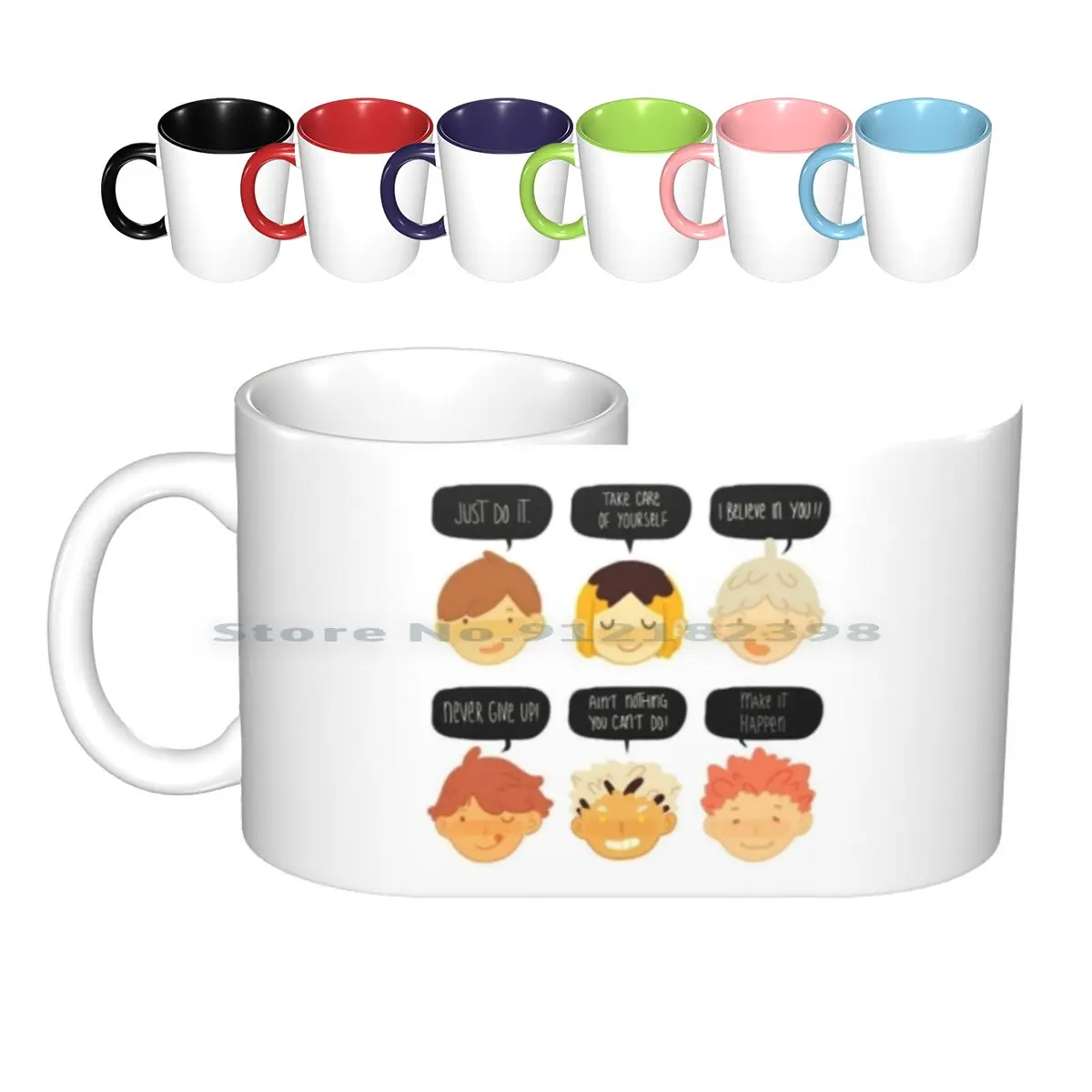 

Мотивационные керамические кружки Haikyuu, кофейные чашки, кружка для молока и чая, Haikyuu Tendou Oikawa Tooru Sugawara Koushi Kozume Kenma Bokuto