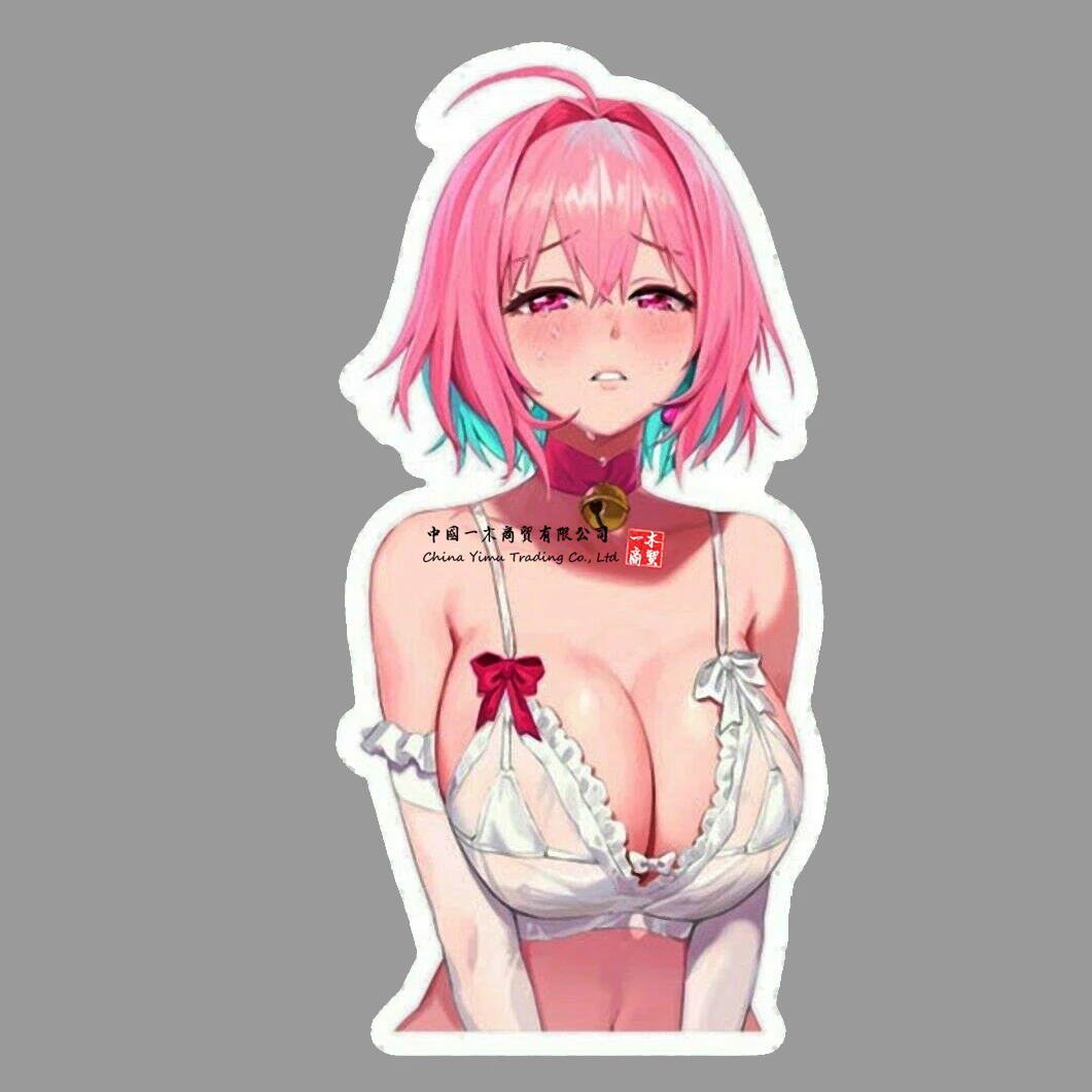 

Эротичная розовая аниме наклейка Waifu на грудь и экчи, Виниловая наклейка, автомобильная наклейка