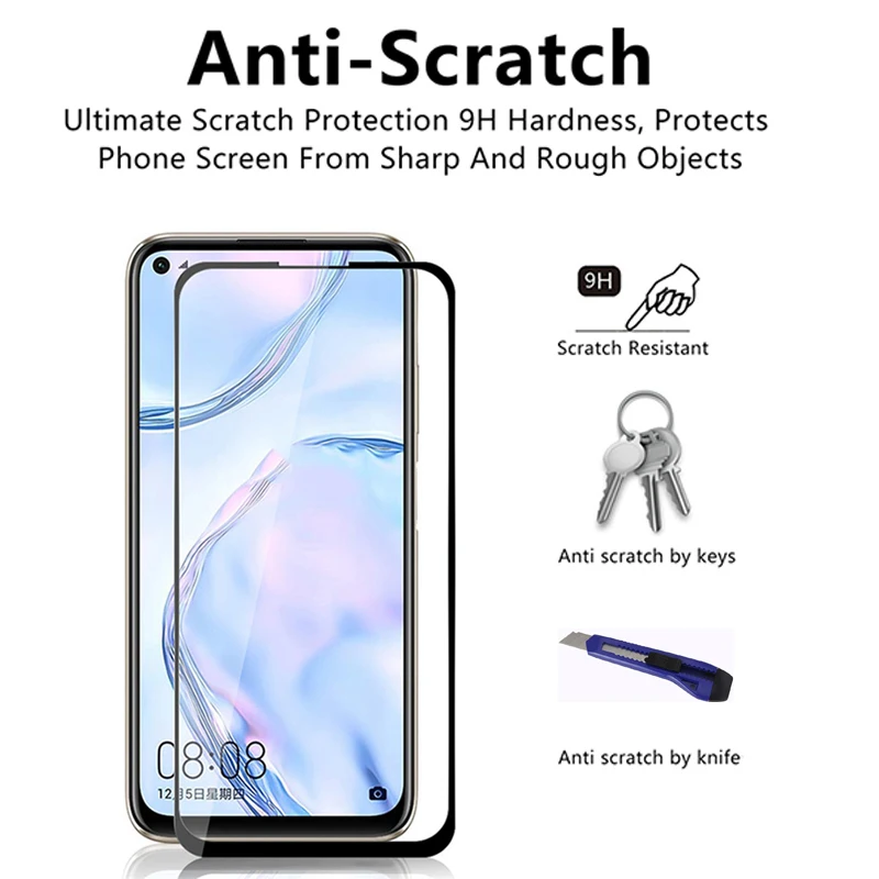 Закаленное стекло для Huawei P40 Lite защитное с полным покрытием E 3 1 шт.|Защитные