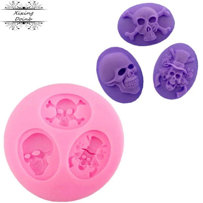 Форма для шоколада в форме черепа форма торта из силикагеля токарного печенья
