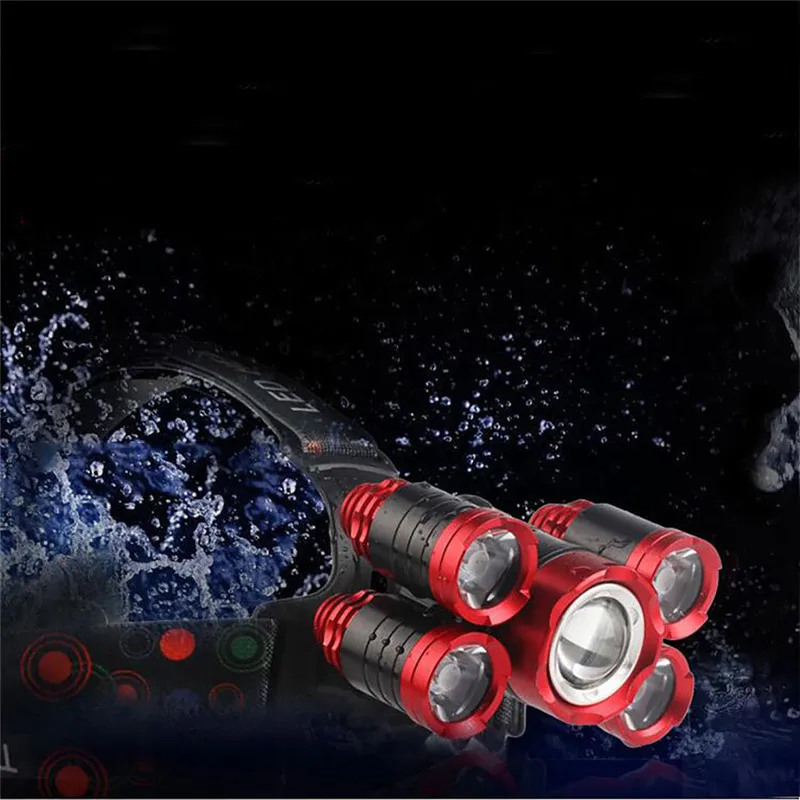 5 LED Zoom Lens T6 Headlamp Head Lamp lighting Light Lantern Rechargeable Headlight for Outdoor Fishing Camping Hiking Sport enlarge