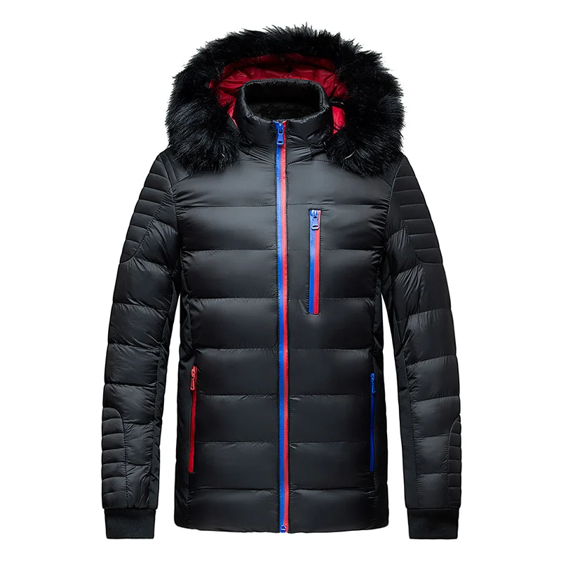 

AIOPESON Removable Fur Collar Parka Men Casual Slim Fit Thick Warm Hoodied Coat Men New Winter Outwear Windproof Mens Jackets