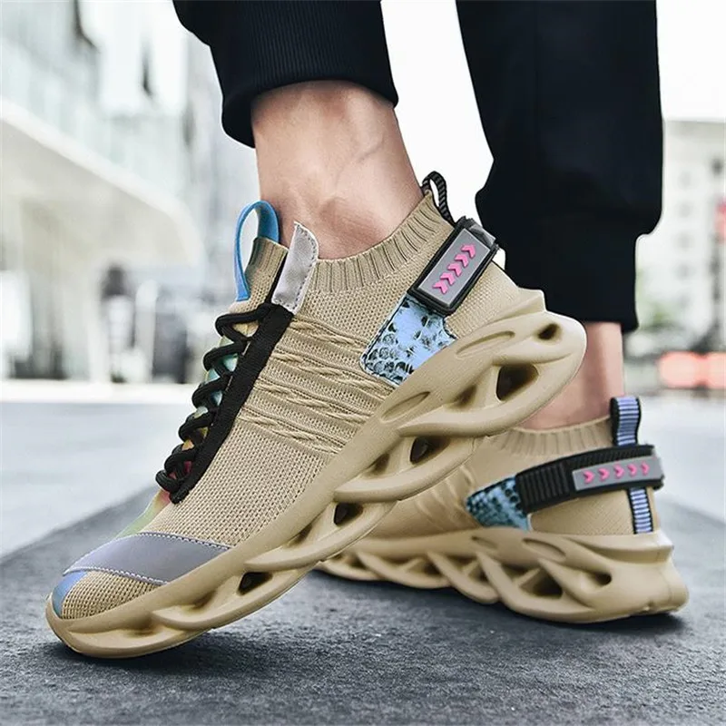Кроссовки мужские дышащие сетчатые повседневная обувь для бега на шнуровке