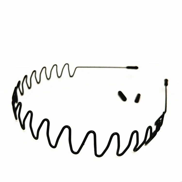 Fashion Black Metal Hairband Waved Style Alice Sports Solid Hair Bands 5 Styles Casual Adult Headwear Men Women Unisex Hair Band