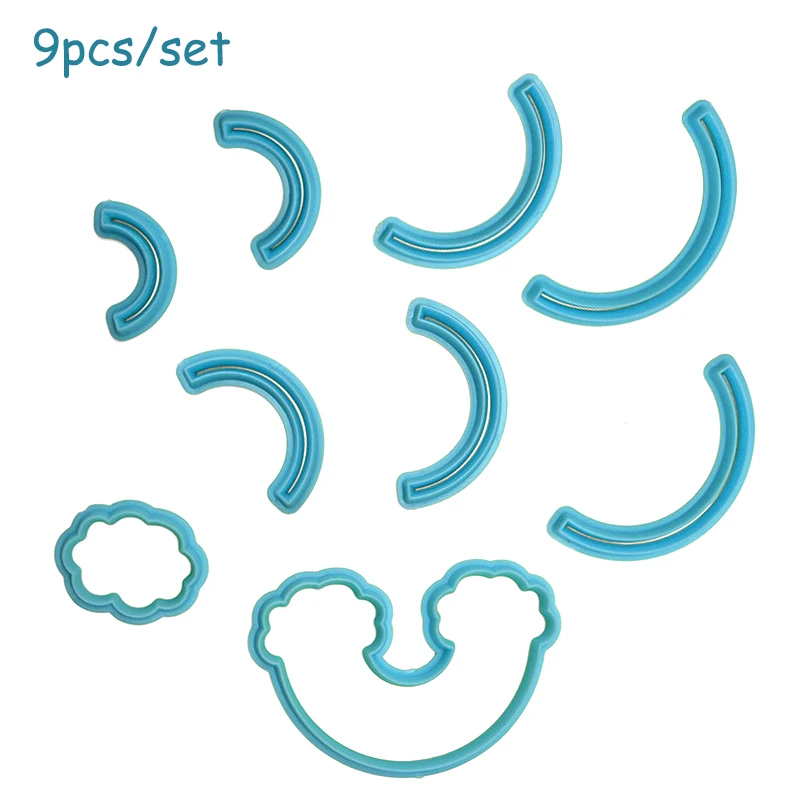 9pcs/set Rainbow Cloud Shape Cookie Cutting Mold Fondant Cake Biscuit Pastry Printing Decoration Cutter Baking Tools | Дом и сад