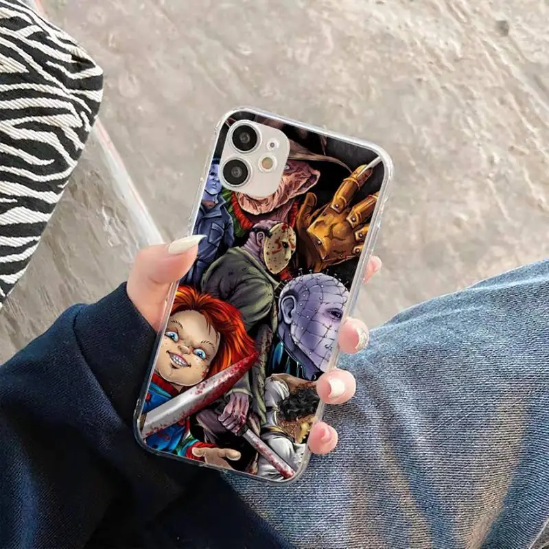

CHUCKY Horror CHUCKY CHILDS Movie Phone Case Transparent for iPhone 11 12 mini pro XS MAX 8 7 6 6S Plus X 5S SE 2020 XR