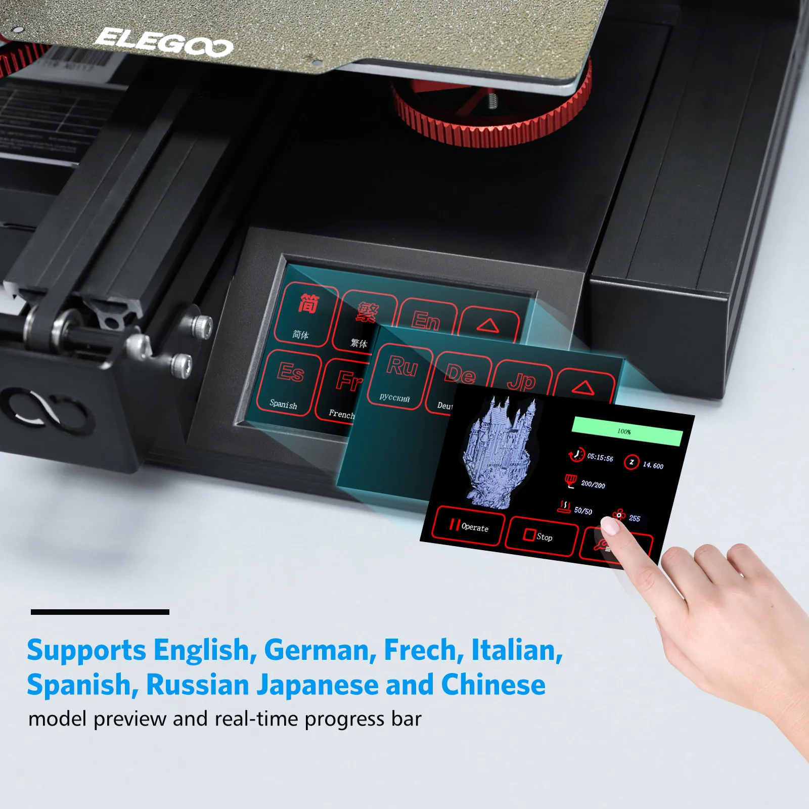 Набор для 3D-принтера ELEGOO Нептун 2S 3D-принтер FDM Pinter Impresora 3D PLA ABS TMC2225 с продолжением