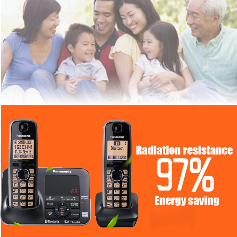 digital cordless phone with bluethooth answer machine handfree voice mail backlit lcd wireless telephone for office home black free global shipping