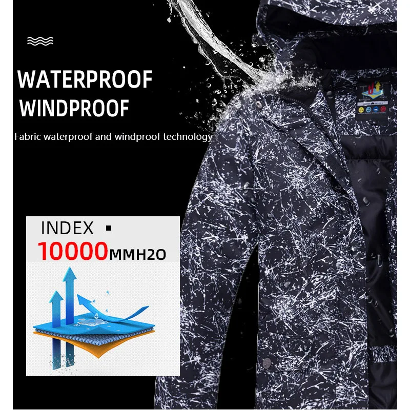 Лыжная куртка для мужчин и женщин плотная теплая сноуборда зимняя уличная