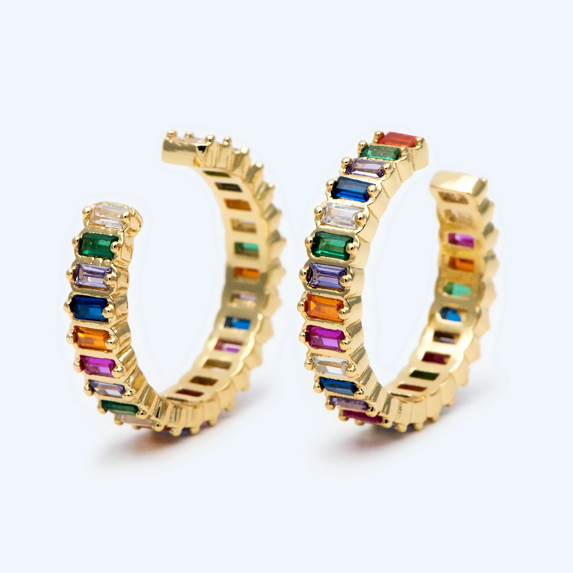 

4pcs Gold Rainbow Ring, Multicoloured Cubic Zirconia Ring, CZ Rainbow Adjustable Ring, One-Size Ring (#GB-1666)