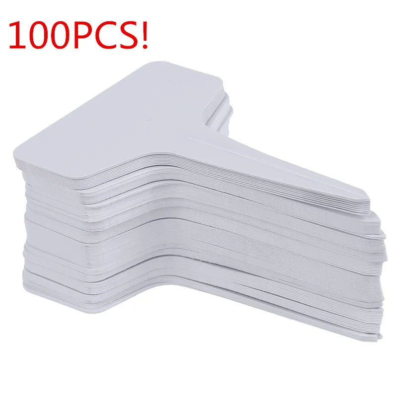 Garden Labels gardening plant classification sorting sign tag ticket plastic writing plate board Plug in card white 100 pcs