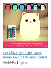 Сенсорный датчик RGB светодиодный ночник с кроликом на батарейках мультяшный силиконовый прикроватный светильник с кроликом для спальни для детей Детский подарок
