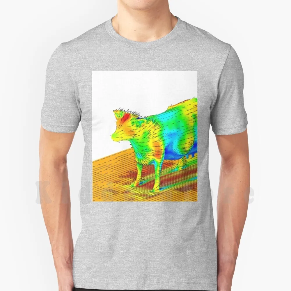 Aerodynamics Of A Cow T Shirt Print For Men Cotton New Cool Tee Memes Woah Technology Funny Colorful Unique
