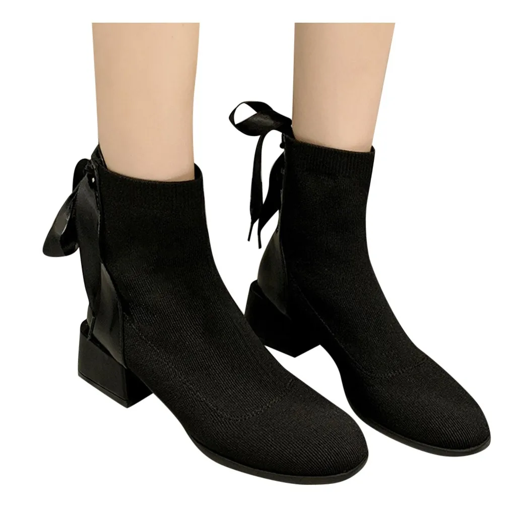 Ботинки сезон осень зима Новинка 2020 года женские ботильоны на толстом каблуке