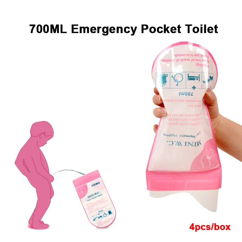 

4 шт./корт. 700 мл унисекс портативный аварийный мешок для мочи мобильный мини-туалет для путешествий кемпинга автомобиля одноразовый писсуар...