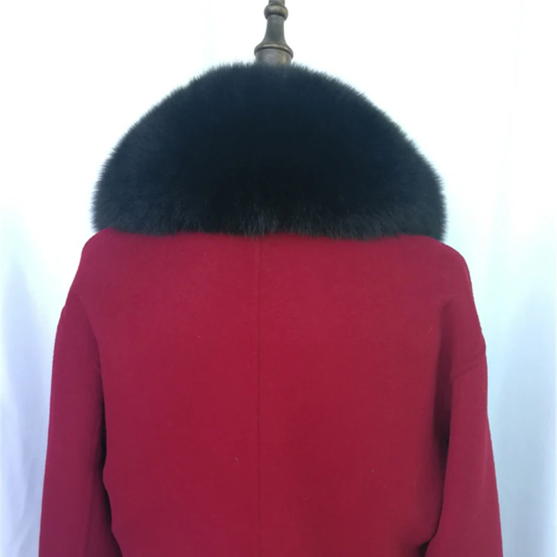Женское зимнее модное пальто с воротником из натурального Лисьего меха мягкие