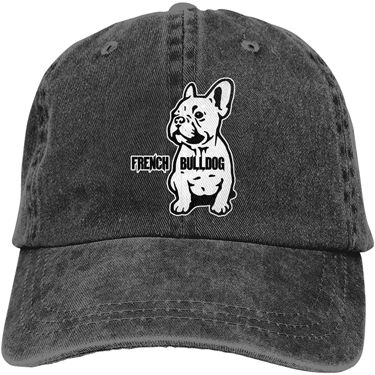 Unisex Adjustable Baseball Cap, French Bulldog Denim Snapback Hip Hop Hats