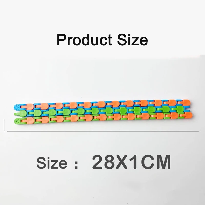 

1pc 24 Knots Wacky Tracks Fidget Toys Snap Click Bicycle Chain Snake Puzzles Annti-stress Toys Kids Ability Training Sensory Toy