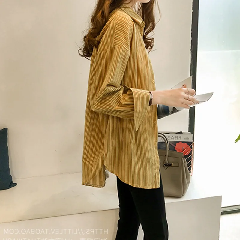 

Women Blouses Shirts Striped Long Sleeve Blouse Loose Female Shirt Formal Ladies Office Blouses Tops 2020