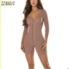 Корректирующее белье на молнии с длинными рукавами и тремя пуговицами, кружевное Корректирующее белье, Корректирующее белье для похудения, женское белье, Корректирующее белье в стиле Ким Кардашьян, Faja Postparto