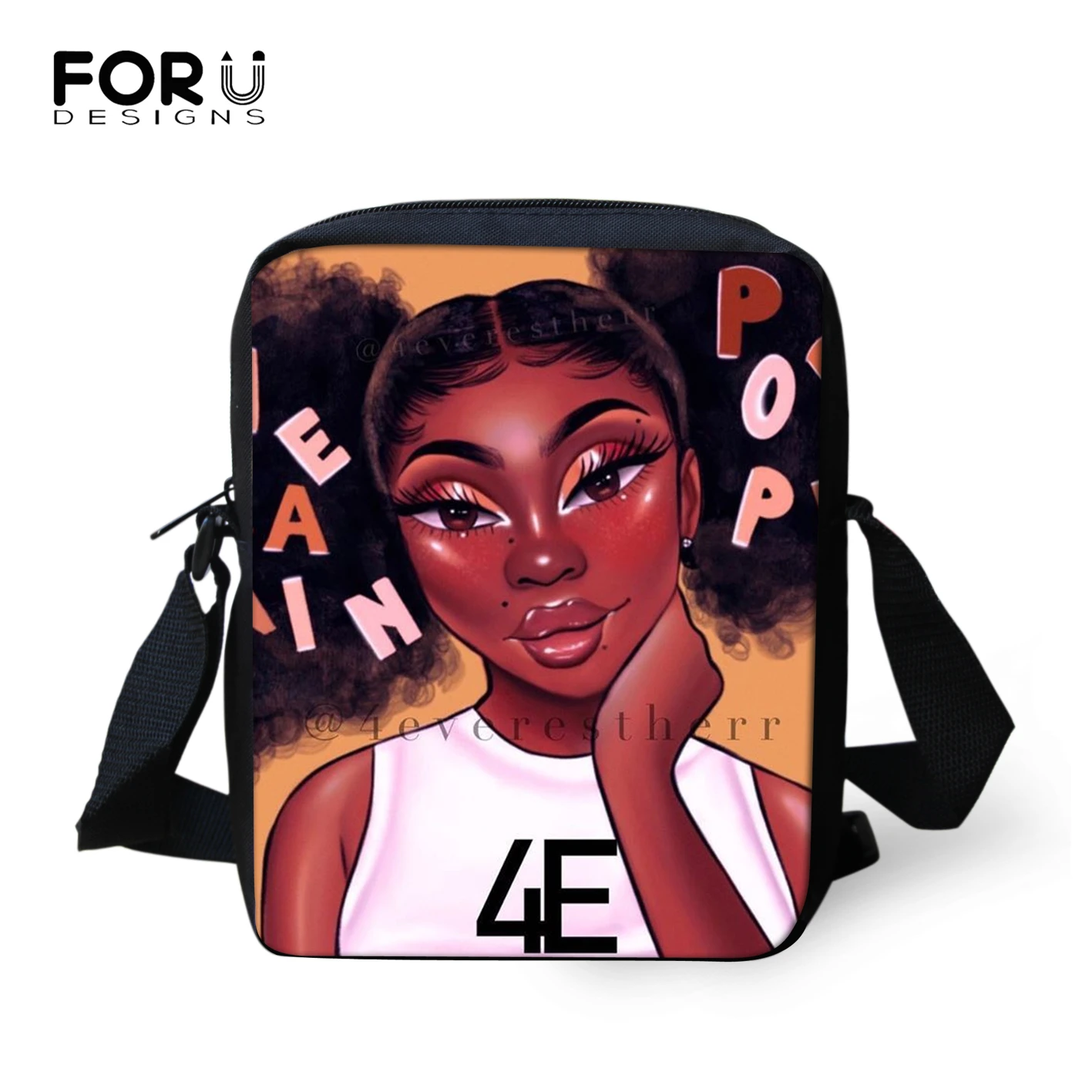 Черные сумки мессенджеры FORUDESIGNS с котом для девочек брендовые дизайнерские через