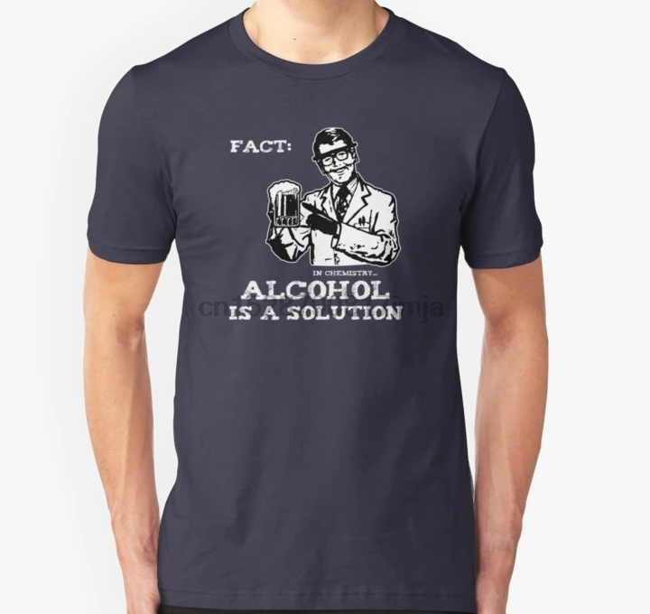 Мужская футболка спирт является раствором в химии унисекс wo тройники топ | одежда