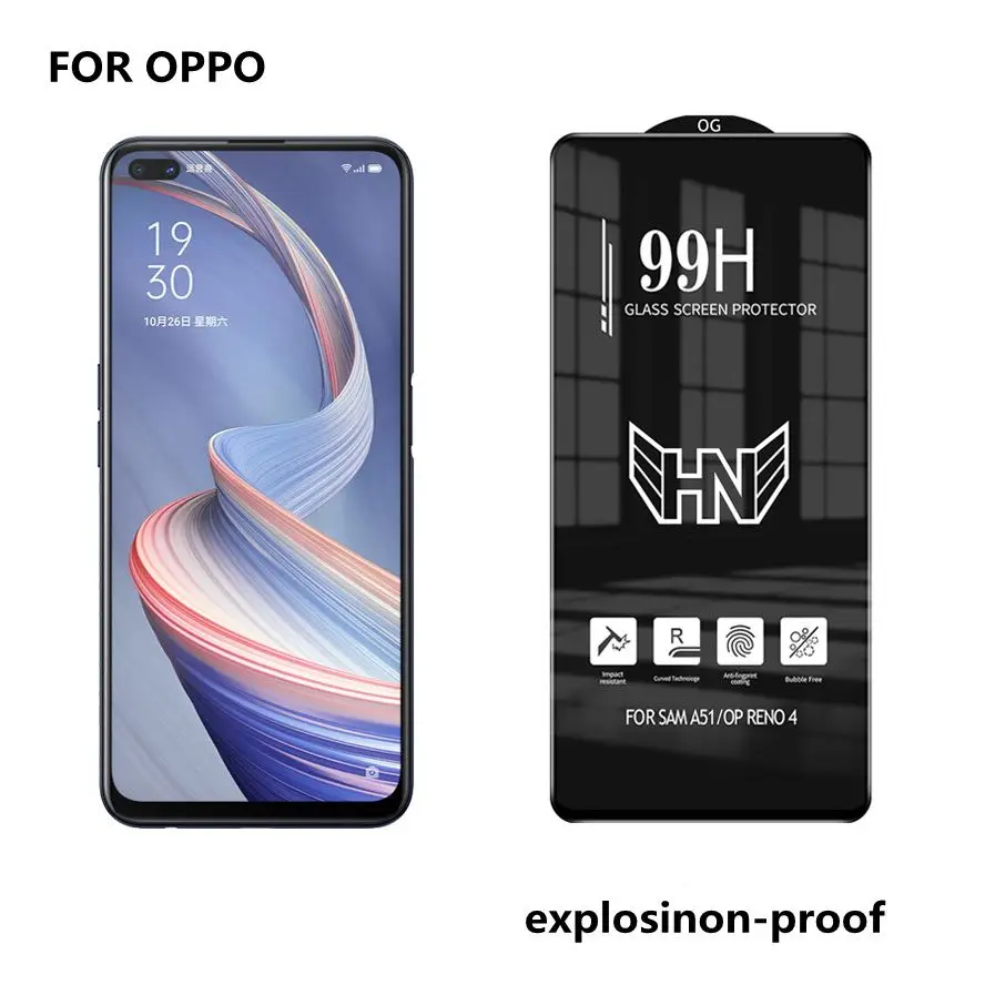 FOR OPPO full screen covered tempered glass smooth touch 99H for realmeQ realmex2 realmex2pro realmex2 realmex50  10pieces
