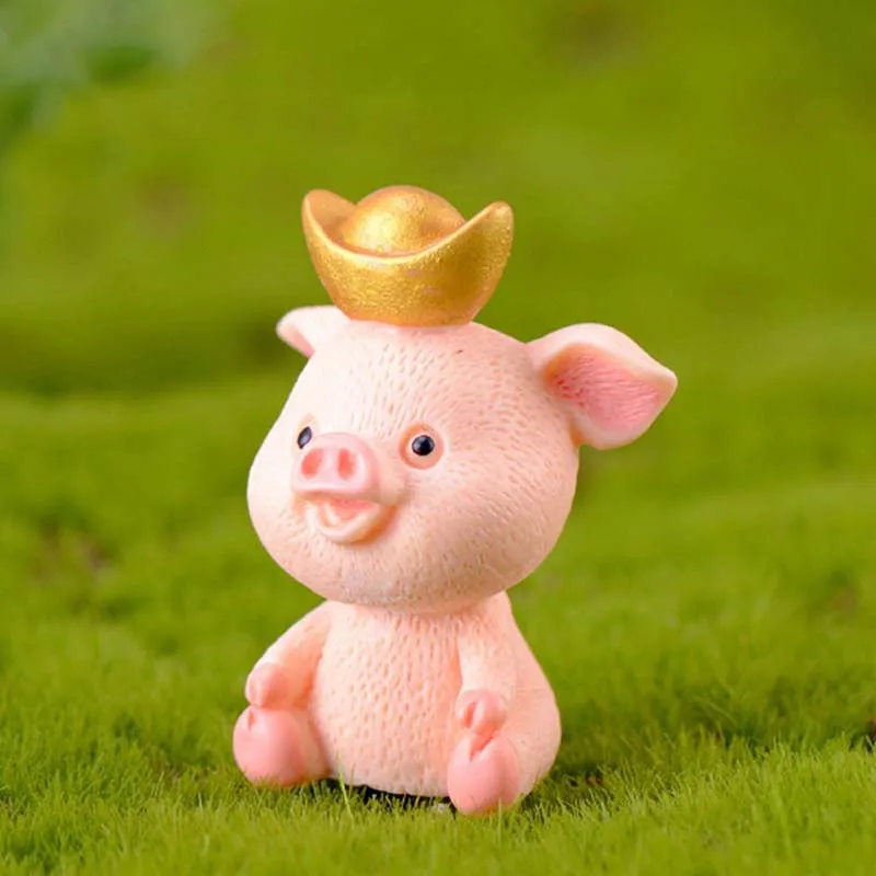 

1Pc Kawai Pink Pig Small Animal Ornaments Decorations Home Desktop Decor Resin Supplies Children Gifts Figurine Crafts Figure