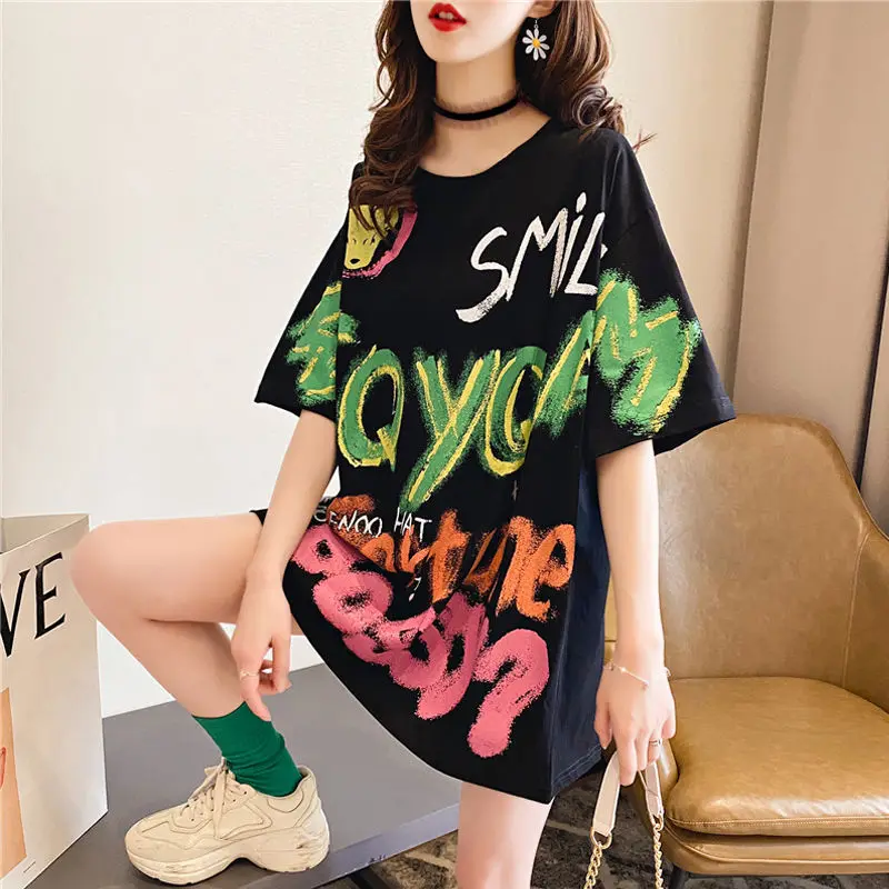 Футболка женская оверсайз с надписью модная шикарная рубашка коротким рукавом