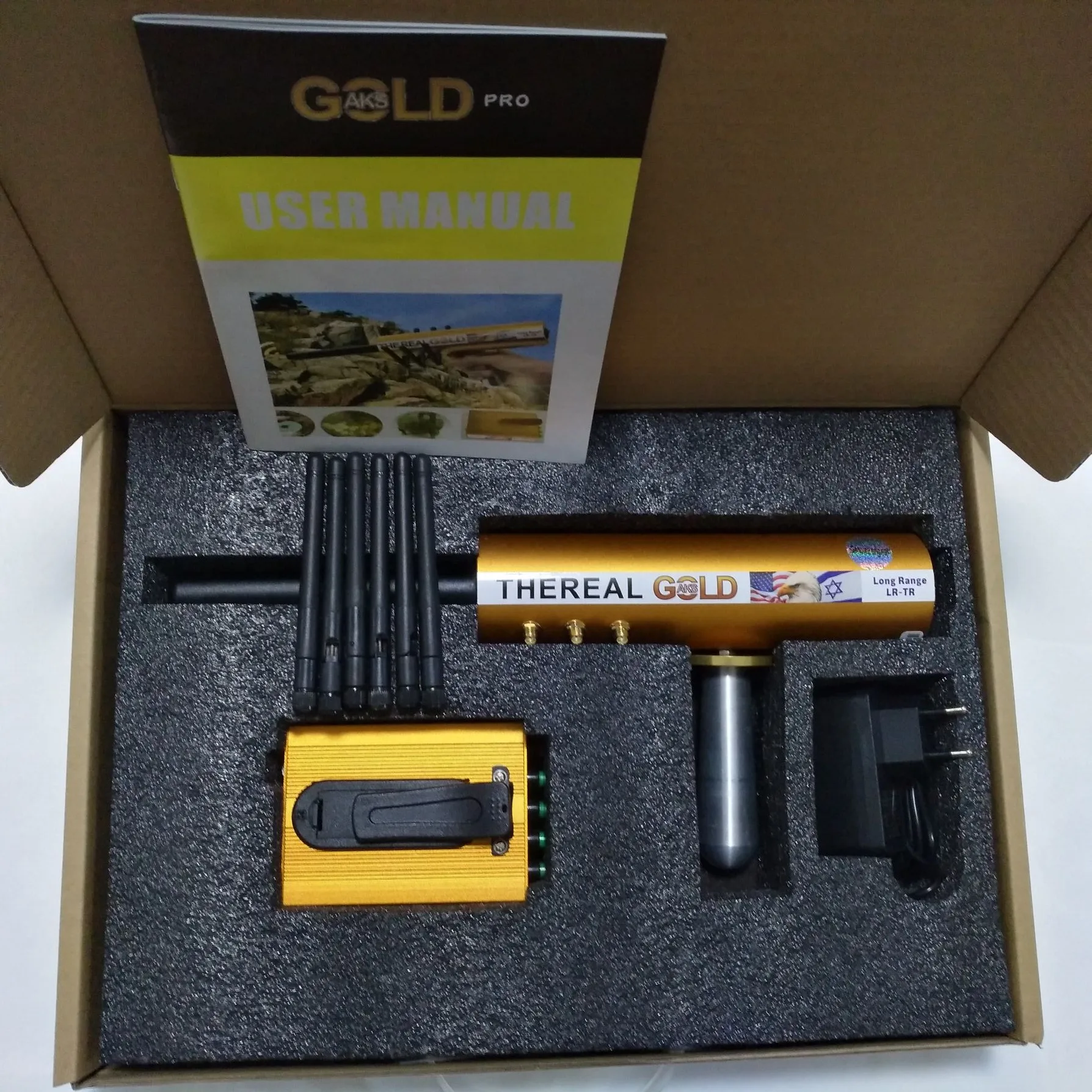 Real Gold AKS 6 антенн со съемными батарейками 9 В для подземного обнаружения золота