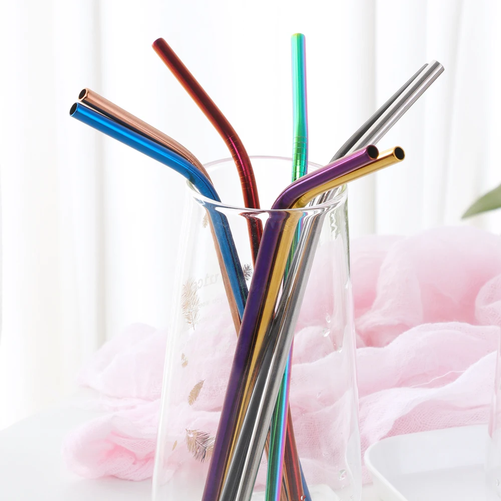 10 шт. короткая соломинка для питья аксессуары бара нержавеющая сталь прямой