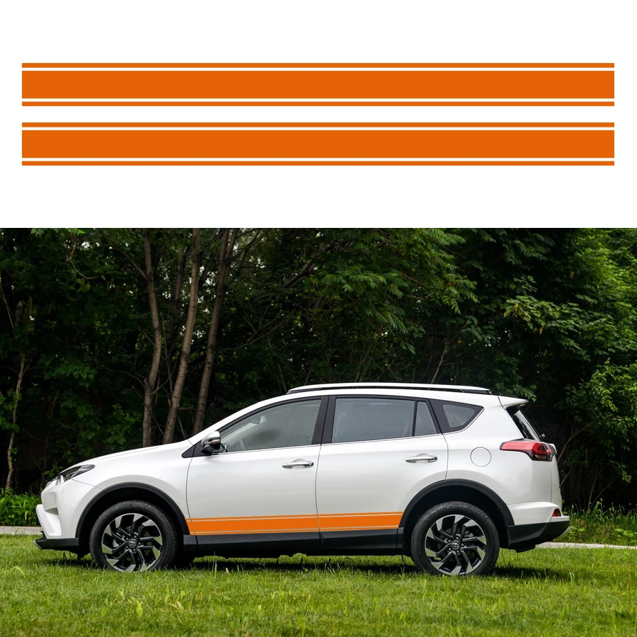 Автомобильные наклейки 2 шт. крутые гоночные боковые двери полосы графические