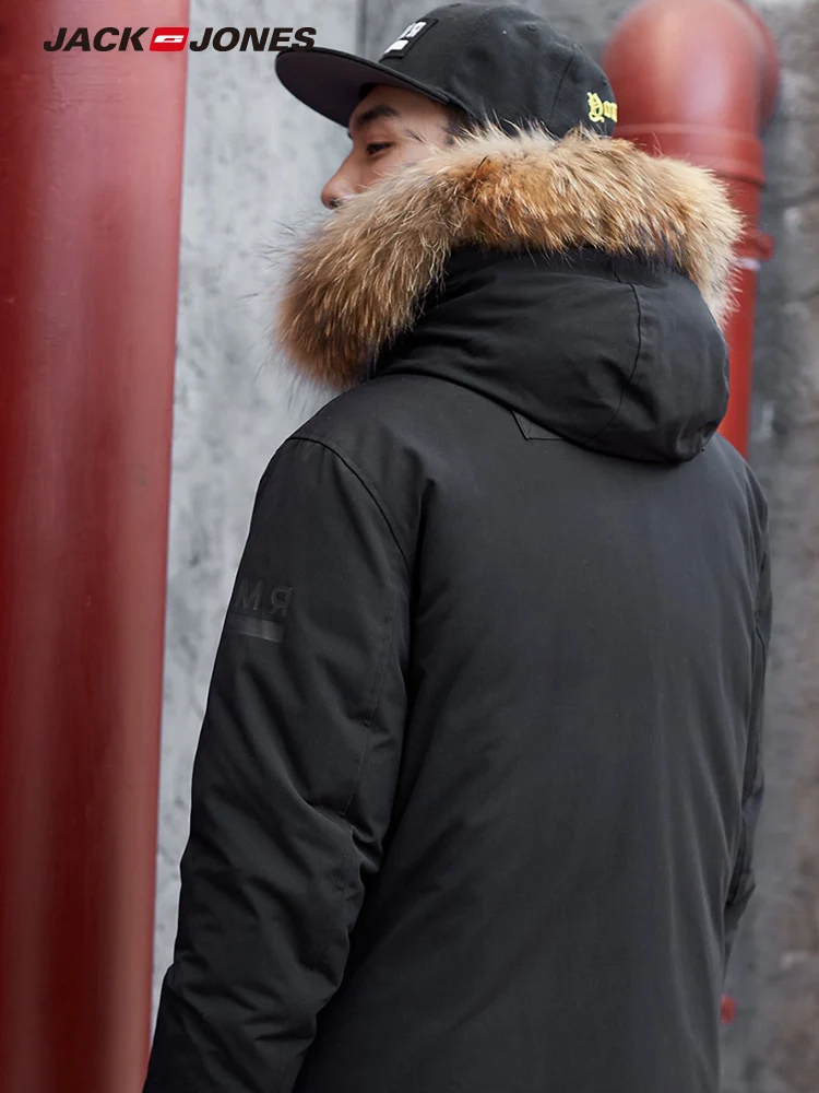 Куртка пуховик средней длины с меховым воротником и капюшоном JackJones |
