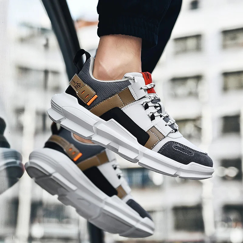 Guochao папа обувь ins в Корейском стиле мужские туфли сеточку кроссовки плотно