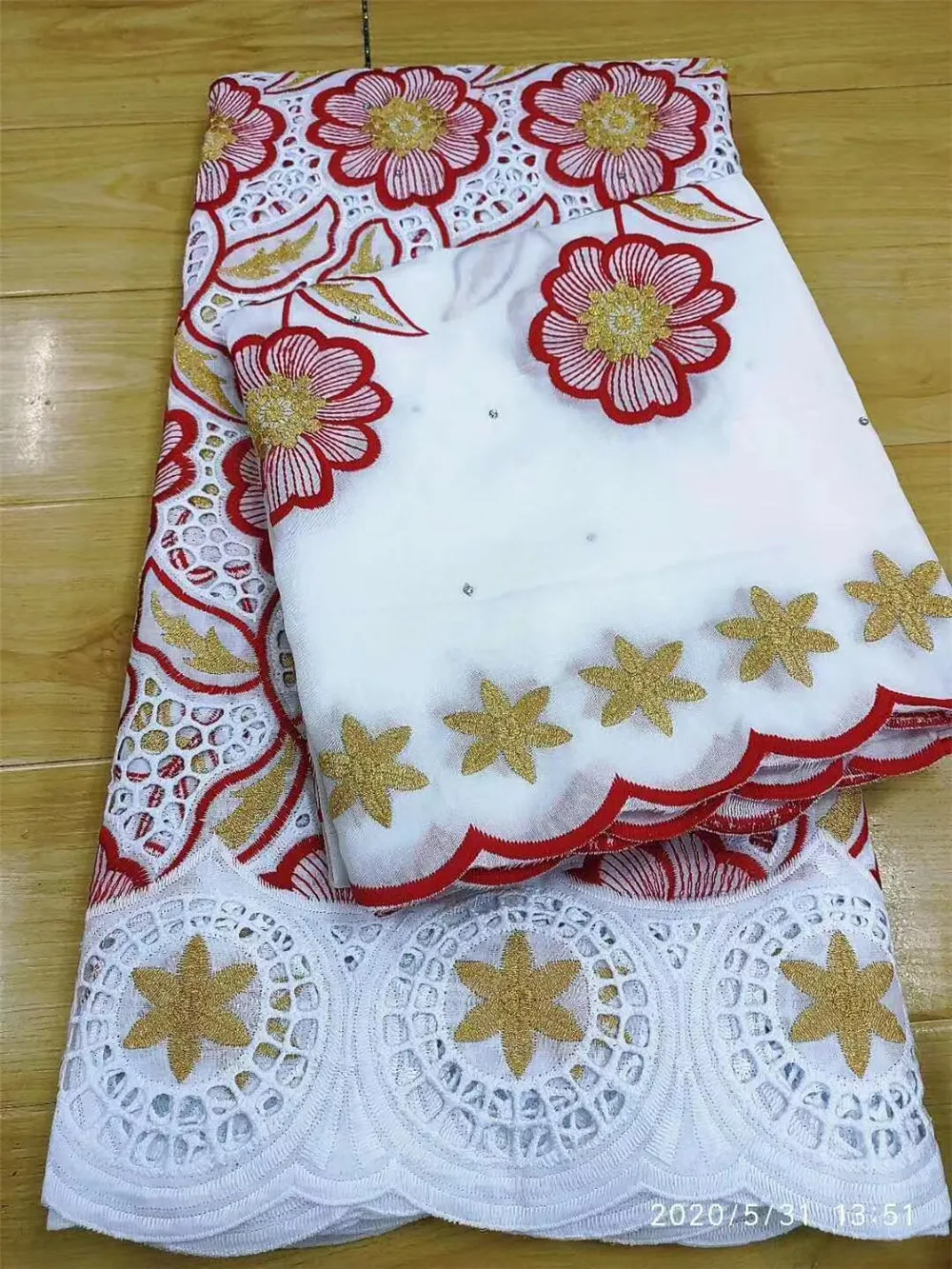 

Blesing Swiss Voile Lace In Switzerland White Swiss voile Lace With Holes African Lace Fabric Cotton Fabrics For dress 7Yards FS