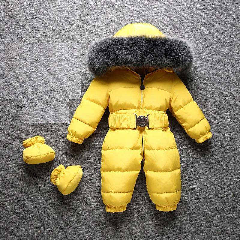Dollplus/ г.; зимние теплые детские комбинезоны; Детский комбинезон на утином пуху; Комбинезоны для маленьких мальчиков и девочек; комбинезон с меховым капюшоном; одежда