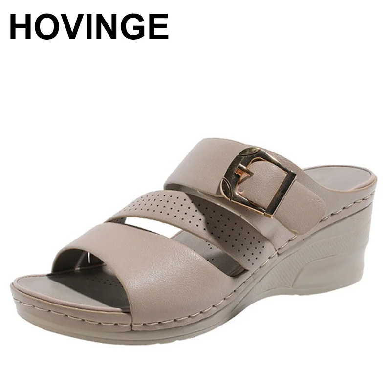 

HOVINGEFashion Flip Flops Women Beach Shoes Platform Slippers Summer Open Toe Wedges Sandals Ladies Shoes Female Plus Size 36-41