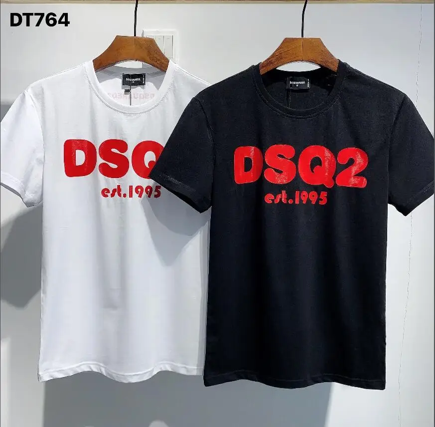 

Tide brand DSQUARED2-senior print, simple round neck short sleeves, couple models, 2021 women's clothing DT764