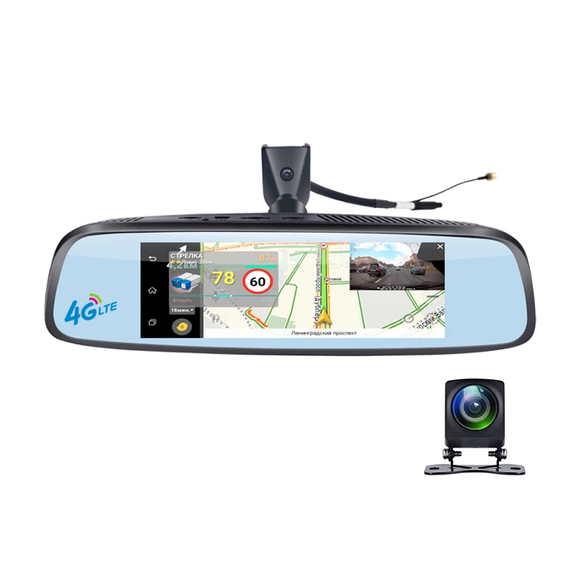 Автомобильный видеорегистратор 4G Android Smart Mirror Dash Camera заднего вида 8 &quot1080P GPS
