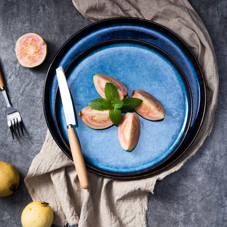 

ANTOWALL Big Fruit plate Nordic Steak Plate Ceramic Western Plate Breakfast Dish Household Tableware Salad Plate Bowl