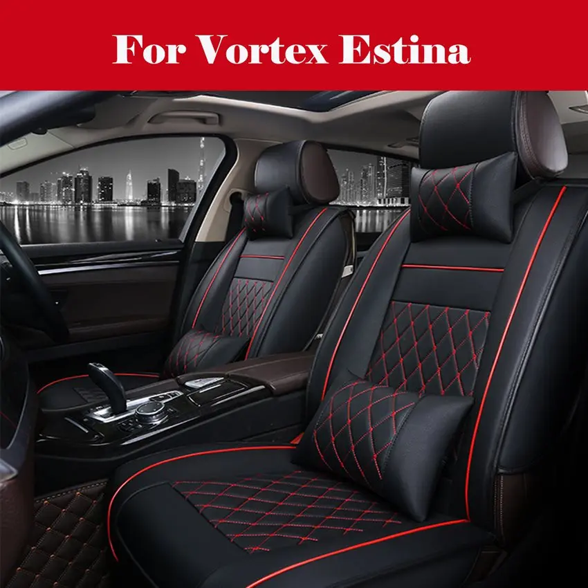 

Luxury 5-seats Car Seat Cover SUV sedan Full Set Thicken Cushions Protector PU Leather For Vortex Estina