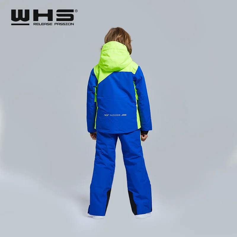 WHS лыжный костюм куртка для девочек-подростков куртки с защитой от ветра и брюки